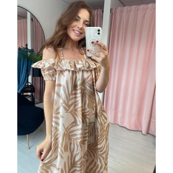 ANTHROPOLOGIE • Conditions Apply Fern TieStrap Kaftan Maxi Beach Hawaii Dress - Picture 2 of 10